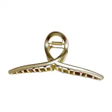 マットメタル製大サイズ交差型ヘアクリップ【シンプルデザイン・ポニーテール用・インスタ映え】