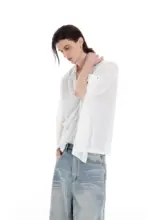 日常用 UVカット ニットカーディガン Tシャツ【男女兼用・二色展開・テクスチャーデザイン】