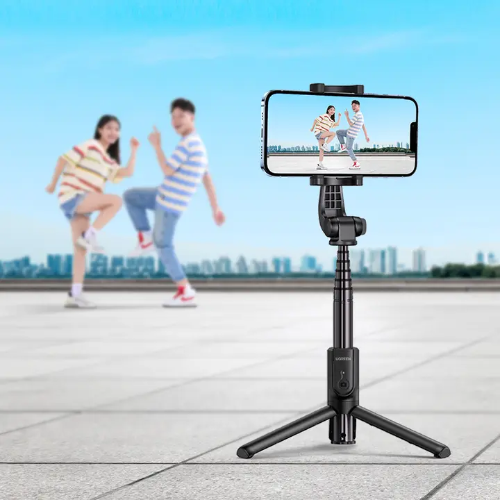 360度回転式ミニ三脚付き自撮り棒【Bluetooth対応・旅行用・安定した撮影】