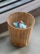 北欧風 かご型ゴミ箱【無蓋・バスケット風デザイン・家庭用】
