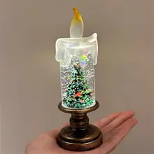 クリスマス風のリアルなキャンドル 卓上シルエットライト【雰囲気作り・装飾用】