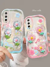 可愛い水色の花デザイン！Honor9X用スマホケース【全包保護・ソフトシリコン・防落】