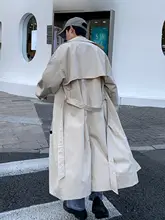 メンズ中長丈トレンチコート【ダブルブレスト・ルーズフィット・春秋用】