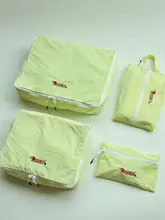 可愛い腊肠犬デザインの旅行収納ポーチ【防水・洗面用具・衣類整理用・持ち運び便利】（セットアップ対応）