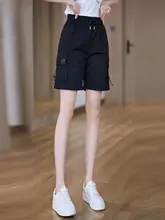 感満載！大口ポケット付きの夏用ワイドレッグショートパンツ【薄手・ウエストゴム】（セットアップ対応）