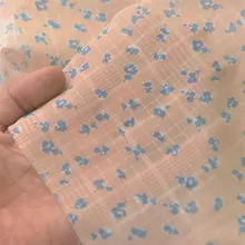 ダークチェック柄ブルーフラワープリンセス雪紡ワンピース【夏用・ロングドレス・日焼け防止】
