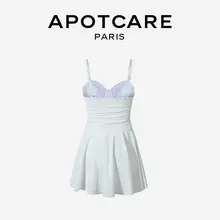 APOTCARE スカートデザインの女性用水着【バックオープン・ウエストカバー・体型カバー】