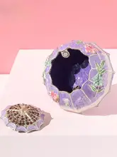 金属エナメル装飾ジュエリーボックス【傘型デザイン・収納用・リングボックス】