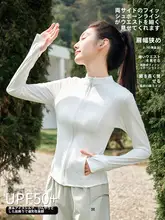 ウエスト引き締め効果のある夏用UVカット冷感コート【立襟・アウトドア用】