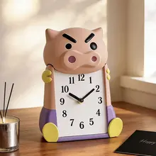 目覚まし時計 卓上時計 キッズ ボーイズ ガールズ 豚モチーフ ユニーク 静音 枕元 子供部屋 寝室