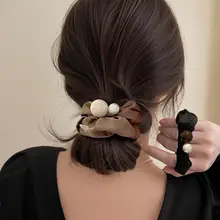 フランス風サテン素材のドレープヘアゴム【上質・スタイリッシュなシルク製・お団子ヘア用】