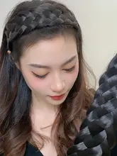 極上の柔らかさ 麻花辫スタイルのヘアバンド【白髪カバー・滑り止め機能付き】