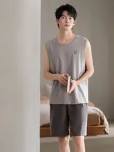 パジャマ ルームウェア メンズ モダール ノースリーブ タンクトップ ショートパンツ 薄手 接触冷感 ひんやり 大きいサイズ カジュアル 部屋着 夏 2点セット