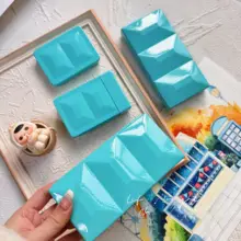 ティファニーブルーの水彩絵具収納ケース【重厚感あるホーロー製・12格24格デザイン】
