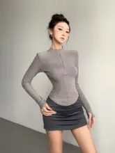 半袖ジャケット【春秋用・デロン生地・スリムフィット・女性用】（セットアップ対応）