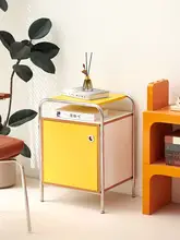 ベッドサイドテーブル ベッドルーム モダン シンプル ステンレス ストレージキャビネット