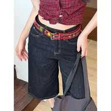 花柄チェックデザインのウエストベルト【コンテンポラリー・甘美なスタイル】（セットアップ対応）