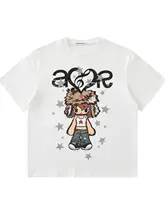 半袖Tシャツ ユニセックス 女の子イラスト 甘辛MIX ゆったり カジュアル 着回し 夏「FXK」