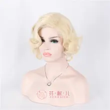 FANER モンロー風 ショートカールコスプレウィッグ【ナチュラルブロンド・即日発送】