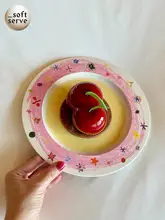 星形デザインの竹繊維製子供用プレート【高級感あふれるケーキ皿】
