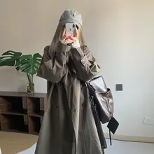 高級感あふれる韓国風トレンチコート【女性用・ミディアム丈】