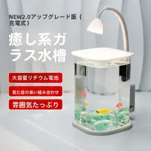 高透過率のグラスデスクトップアクアリウム【小型・インテリア用・ナイトライト機能付き】