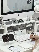 高床式二段オフィスデスク用台所パソコンスタンド【収納付き・重さに対応】