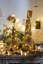 クリスマスオーナメント タワー型ツリー ゴールド 蔓 アートオブジェ 高級感 ホテル ウィンドウディスプレイ インスタ映え