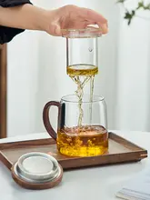 器具 ガラス杯 家庭用 耐熱 お茶用杯 フィルター付き 木灵