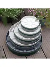 プラスチック製の円形花盆受け皿【水受け槽・移動しやすいデザイン】