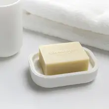 大容量 収納式バスルームソープボックス【プラスチック製・水切りトレー・フタ付き】