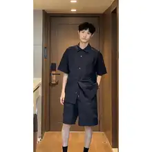 夏用薄手の速乾シャツジャケット【半袖・ショートパンツ・スタイリッシュ】（セットアップ対応）