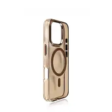 iPhone 16用 磁吸式スマートフォンケース【ブラック・クリア・アクリル・超防摔・金属ボタン】