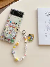 カラフルな小怪獣デザインのマグネット吸着スマホケース【Samsung Z Flipシリーズ・Huawei Pocket2・OPPO Findシリーズ・小米手首バンド付き】