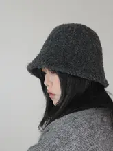 ウールミックスデザインのフェイクファー水桶型フィッシャーハット【シンプルで使いやすい】