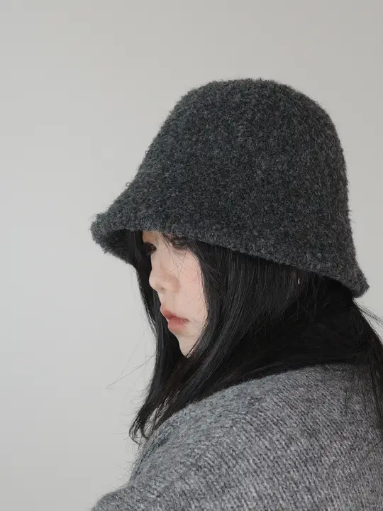 ウールミックスデザインのフェイクファー水桶型フィッシャーハット【シンプルで使いやすい】