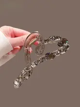 ユニークなデザイン！水晶ハートヘアクリップ【高級感のあるサメクリップ・アップスタイルに最適】