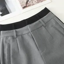 ブラックスーツショートパンツ【高腰・ゆったり・カジュアル・春秋用】