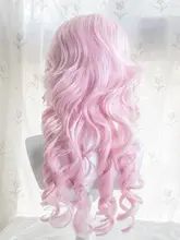 桜色のロリータ風ロングウィッグ【水母カール・前髪あり】