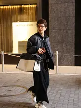MsDidion ウール秋冬用半身スカート【抗変形・グレー・四平針編み】