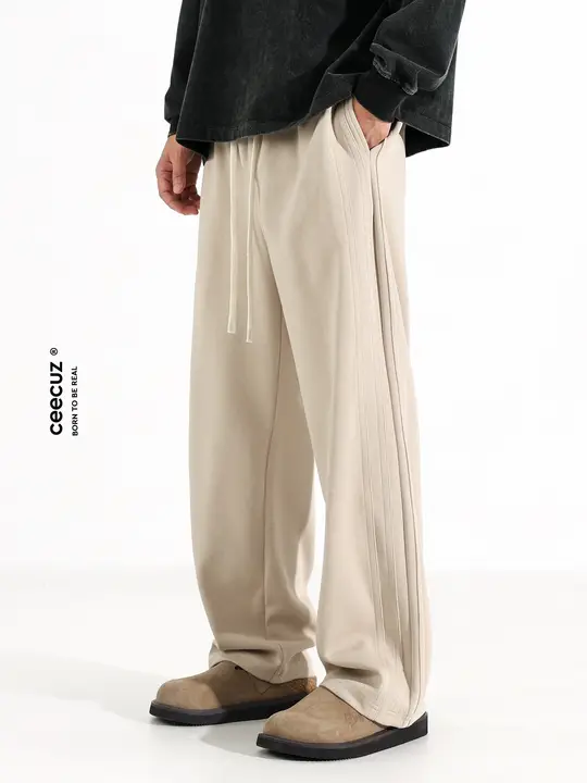 Ceecuz メンズ ワイドレッグ パンツ【フィット・ヴィンテージスタイル・カジュアル】
