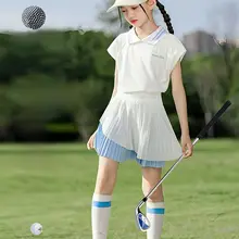 子供用ゴルフウェア【夏用・速乾性・通気性・軽量・ラウンドネック・テニス仕様】（セットアップ対応）