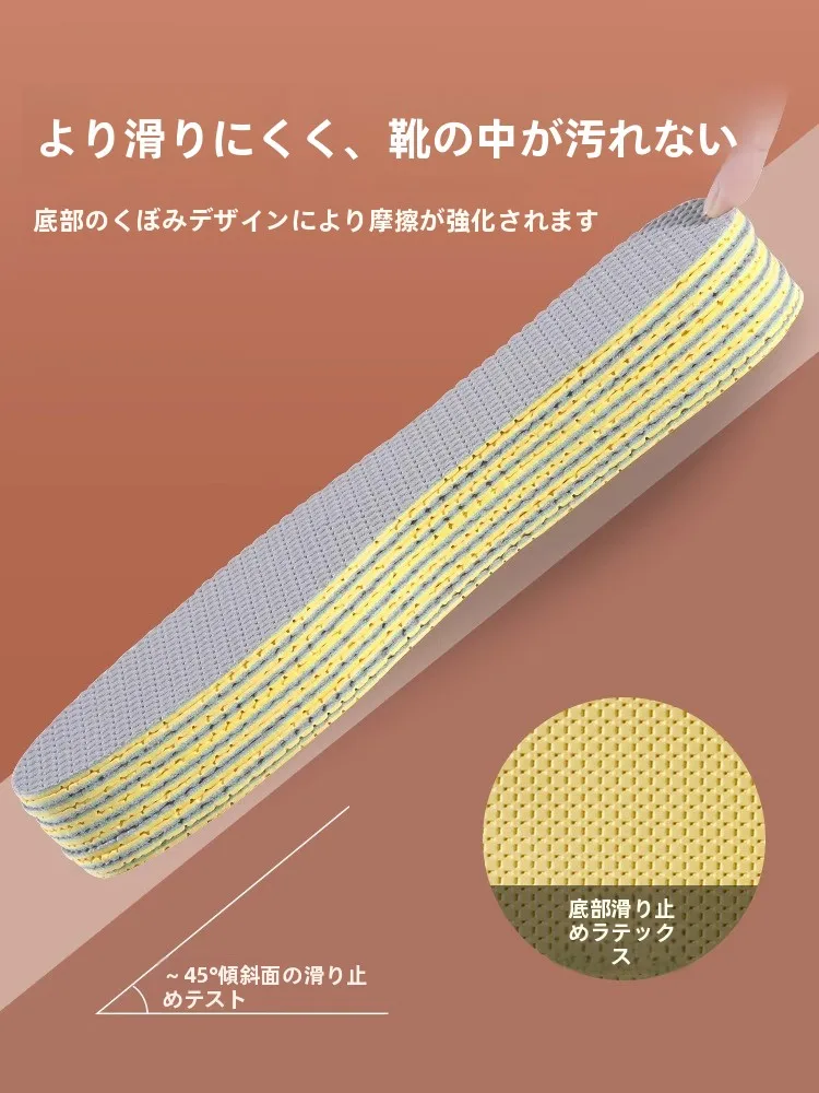 かかとケア用吸汗インソール：超薄型ラテックス製の足裏汗対策商品