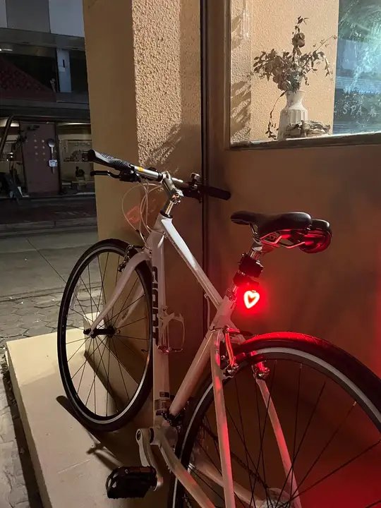 自転車用 夜行尾灯【ハート型・骨デザイン・点滅信号灯】