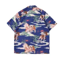 HAWAII アロハシャツ【鷹と竹柄・夏用・短袖】