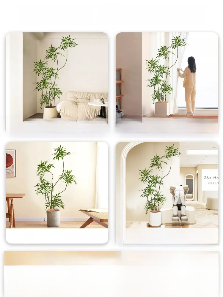 韓国インテリアを再現｜カフェ風部屋の作り方 - 大型 リアルな造花グリーン植物の空間効果