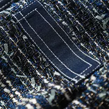 エレガントなショートデニムウールコート【スリムフィット・女性用・ベーシックデザイン】（セットアップ対応）