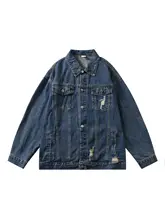 デニムジャケット 男性 カジュアルシーン ヴィンテージデザイン ゆったりした 洗い加工