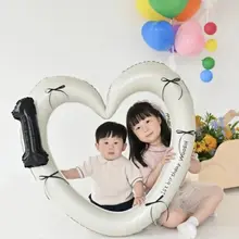 子供の誕生日装飾用アイスクリームデザイン大ハートアルミ風船【男の子パーティー用・撮影小道具】