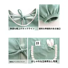 防水・防油の長袖エプロン【可愛いデザイン・女性用・家庭用・料理用】